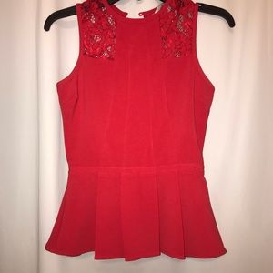 Red peplum top